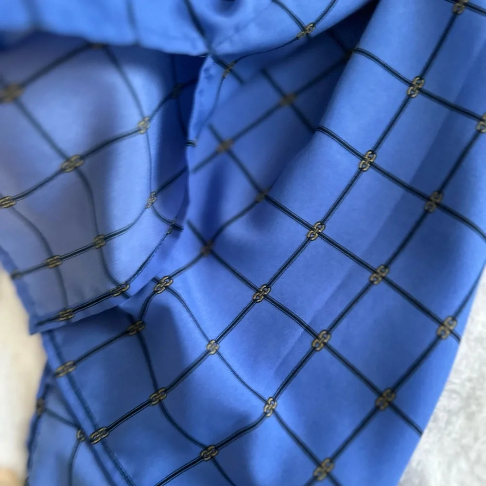 Michael Kors Blue Grid Pattern Top #tometogirl Fmedtersnean #summer